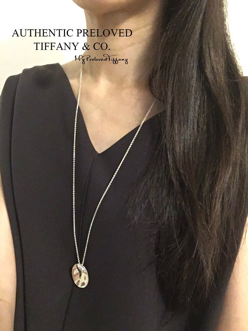 Excellent Authentic Tiffany Co. Elsa Peretti Large Aquarius Zodiac Necklace Silver 28