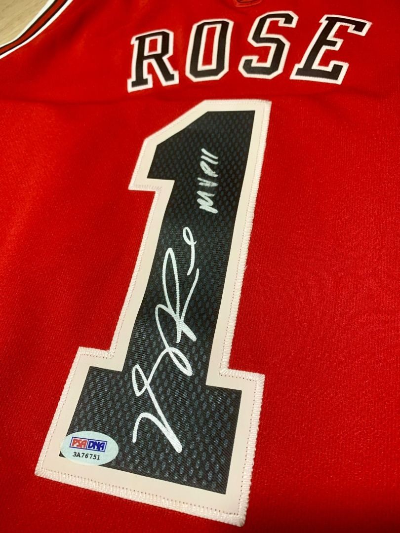 Extremely Rare Derrick Rose Signed Chicago Bulls NBA Swingman Jersey w MVP 11 wordings PSA DNA