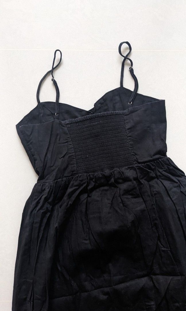 H&M Black Linen Blend S Dress, Women's Fashion, Dresses & Sets, Dresses on  Carousell