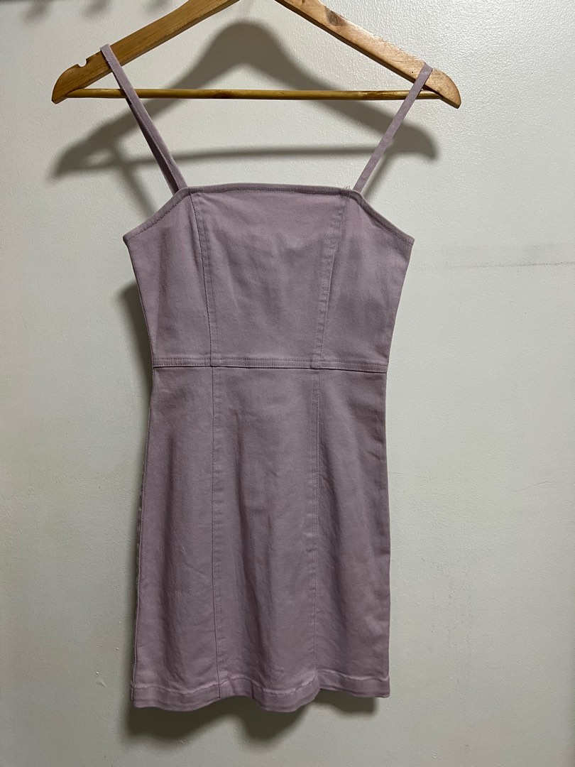 h&m purple denim dress H&M lilac purple stretch denim bodycon dress, Women's Fashion, Dresses &  Sets, Dresses on Carousell