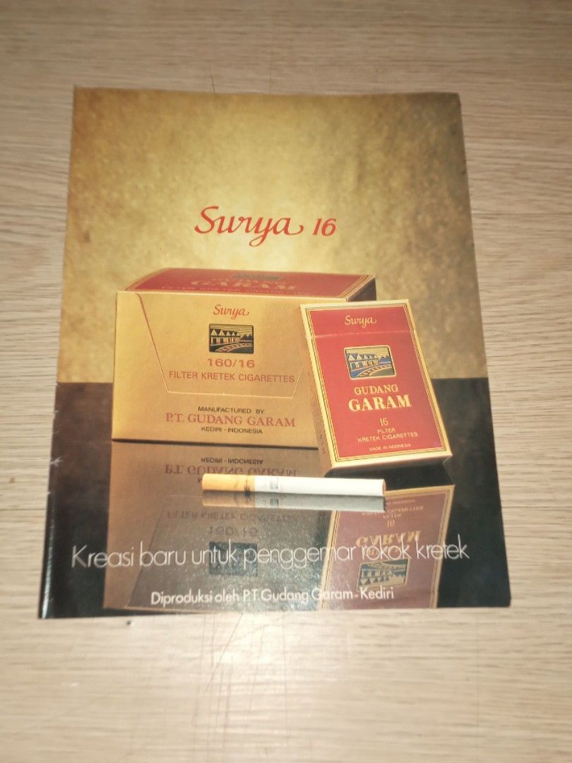 Iklan cetak jadul Rokok Surya 16, Antik, Pajangan di Carousell