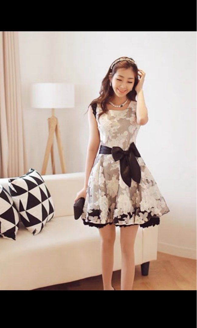 Korea floral dress elegant