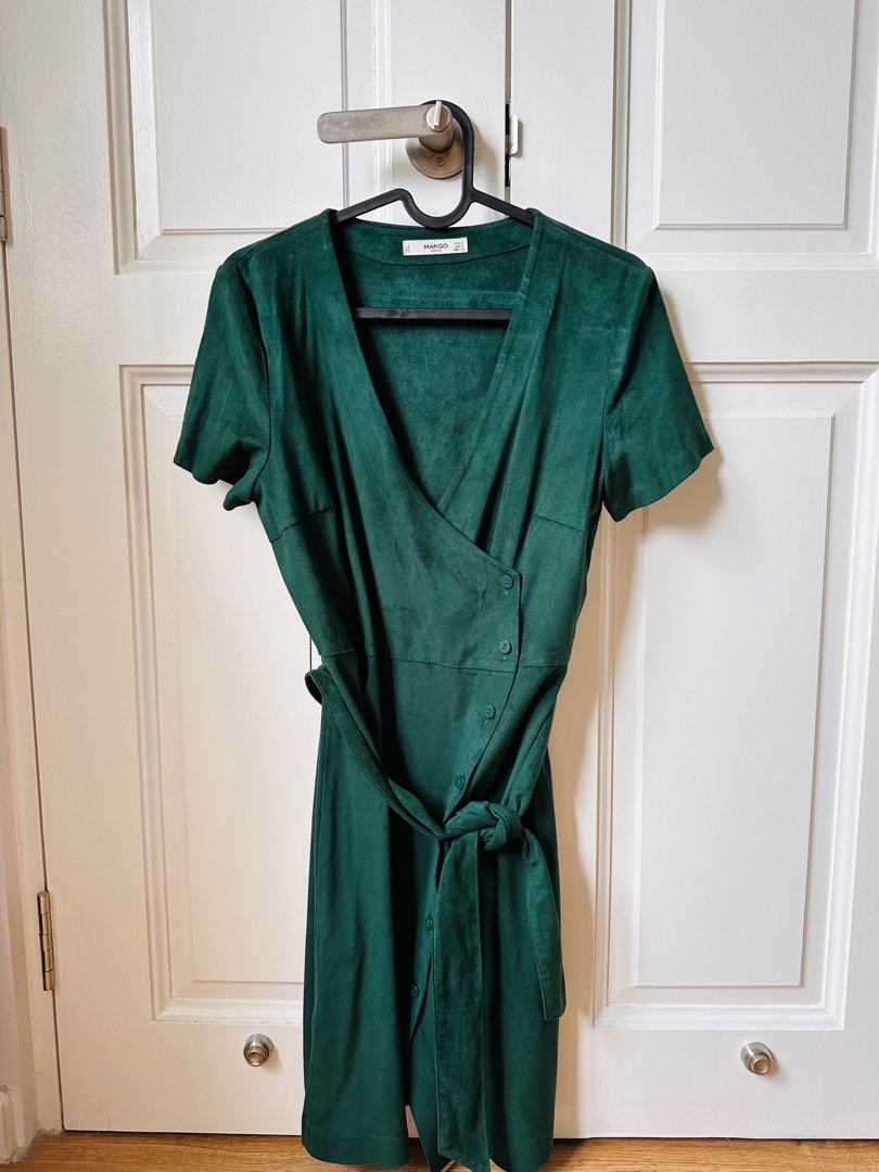 mango dark green dress MNG Mango Forest Green Dress Women's Size 10 USA