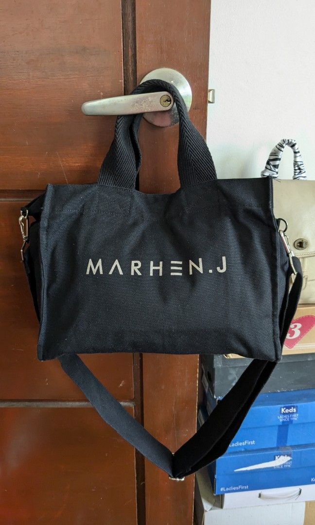 J Bag Marhen J Rico All Black Rico Mini Denim 3-WAY Styling Tote