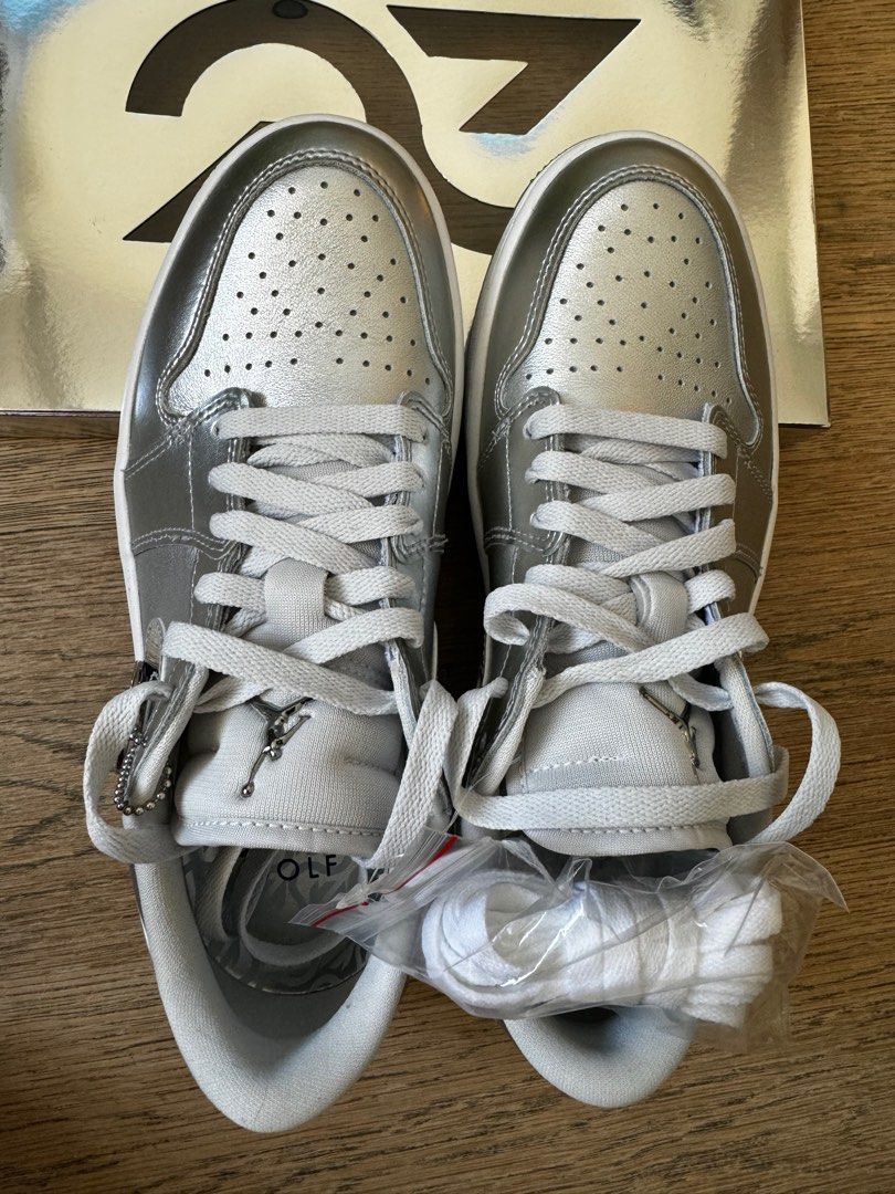 Nike Air Jordan 1 Low G NRG Metallic Silver Men US7, 男裝