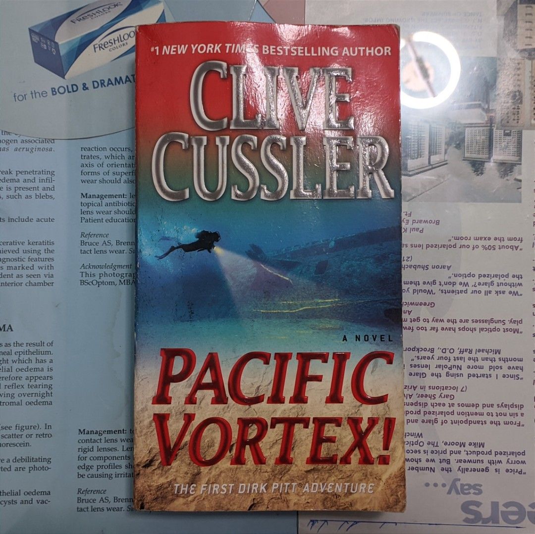 Pacific Vortex - Clive Cussler (Category: Storybooks) located in Davao. Submitted by nerdnonymous (Listing ID 1319063999, Image 1). Description: - freebie for any of my listings - decluttering (my ex-friend gave me this & i cant stand seeing it around haha) - condition was already like this when gifted to me but havent read/used it - foxing - fold at the front.