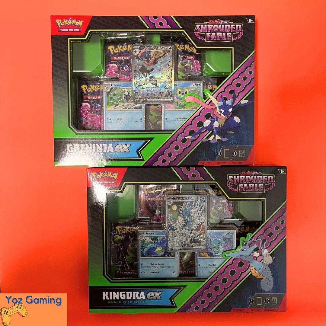 Pokemon TCG Greninja ex/ Kingdra ex Special Illustration Collection Box  Shrouded Fable, Hobbies & Toys, Toys & Games on Carousell