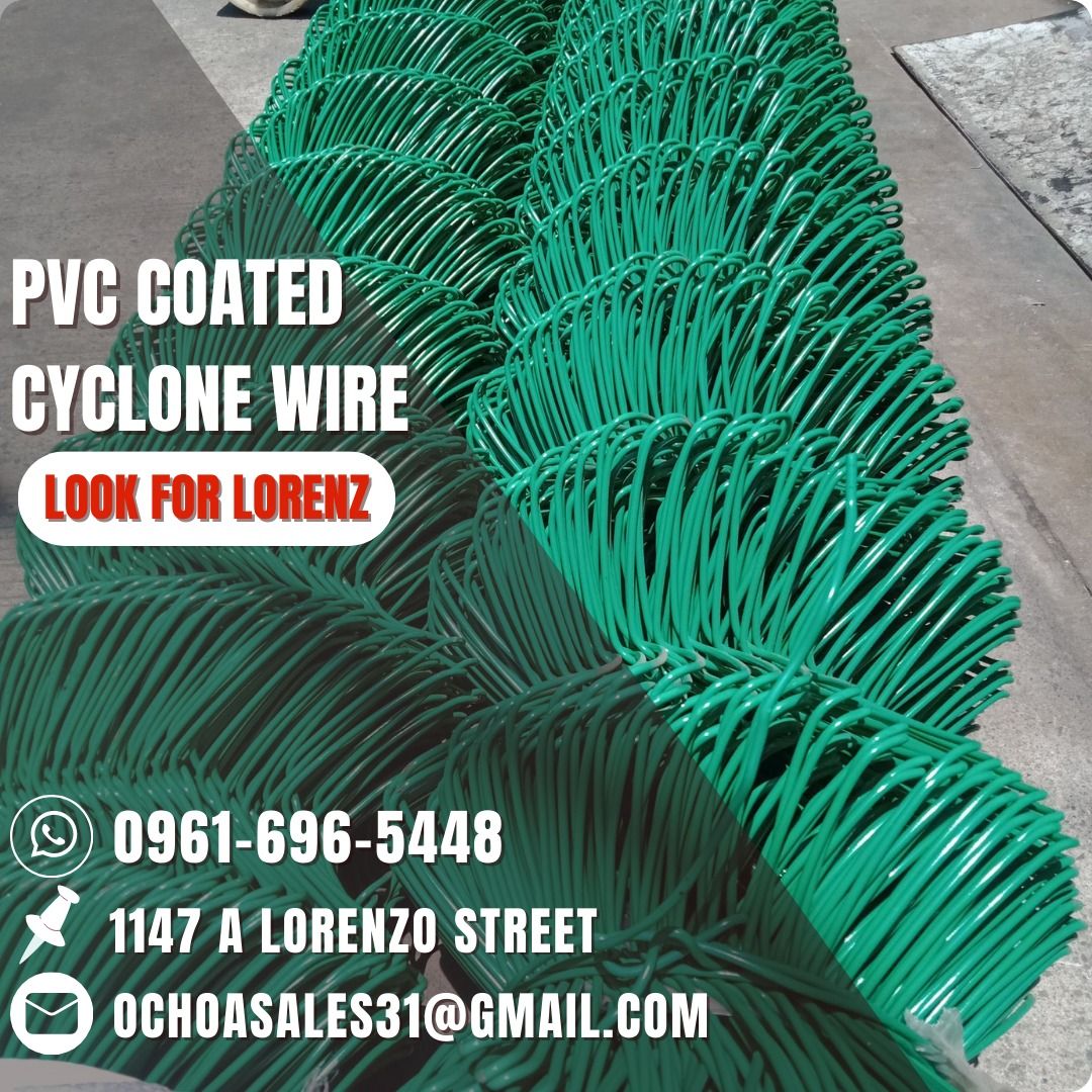 PVC COATED CYCLONE WIRE (Category: Construction & Building Materials) located in Manila. Submitted by ochoalorenz (Listing ID 1319031663, Image 1). Description: Good day! CERISE CONSTRUCTION SUPPLY Here's a Good deal for y'all. discounted and Prioritization. We ensure that the product you receive is high quality and brand new. Look for Lorenz. Prices are subject to change without prior notice..