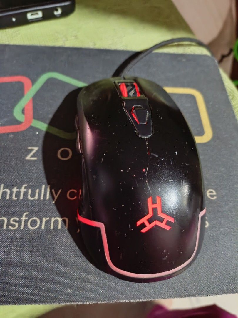 Rakk Alti Wired Mouse (Category: Mouse & Mousepads) located in Manila. Submitted by cutielilac2003 (Listing ID 1318976250, Image 2). Description: No issue, Minimal flaws only but still functional Wired Loc Sta. Mesa Manila.