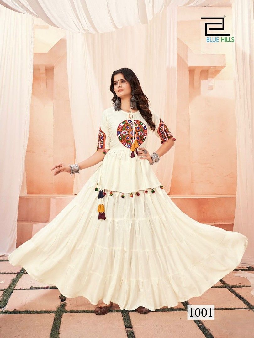 Ready to Wear 2 piece set Skirt and top Fabric Heavy Rayon With Gamthi Work and