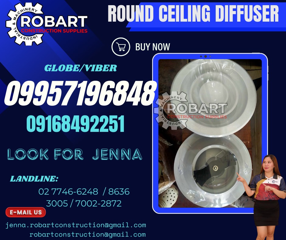 round ceiling diffuser 150mm aluminum powder coated, Commercial ...