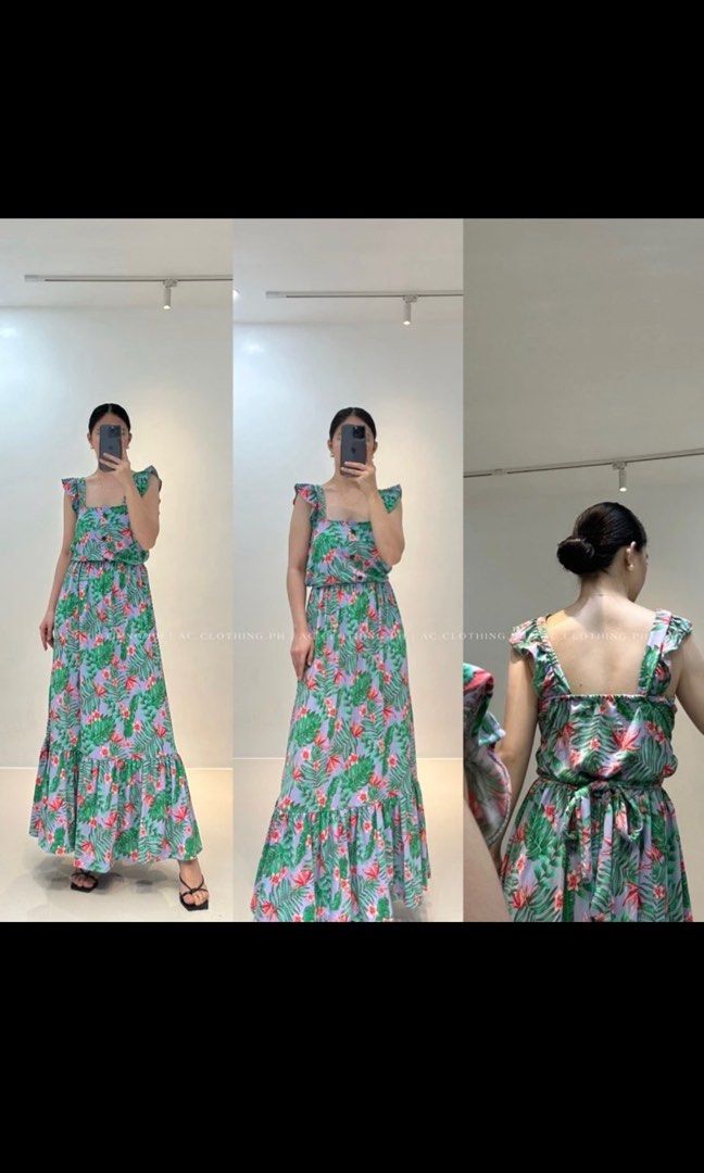Hawaiian maxi dress with sleeves clearance