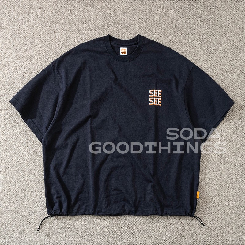 トップス SEESEE SUPER BIG BOARDER LS TEE NAVY SEESEE SUPER BIG LS S BOARDER TEE【NAVY】