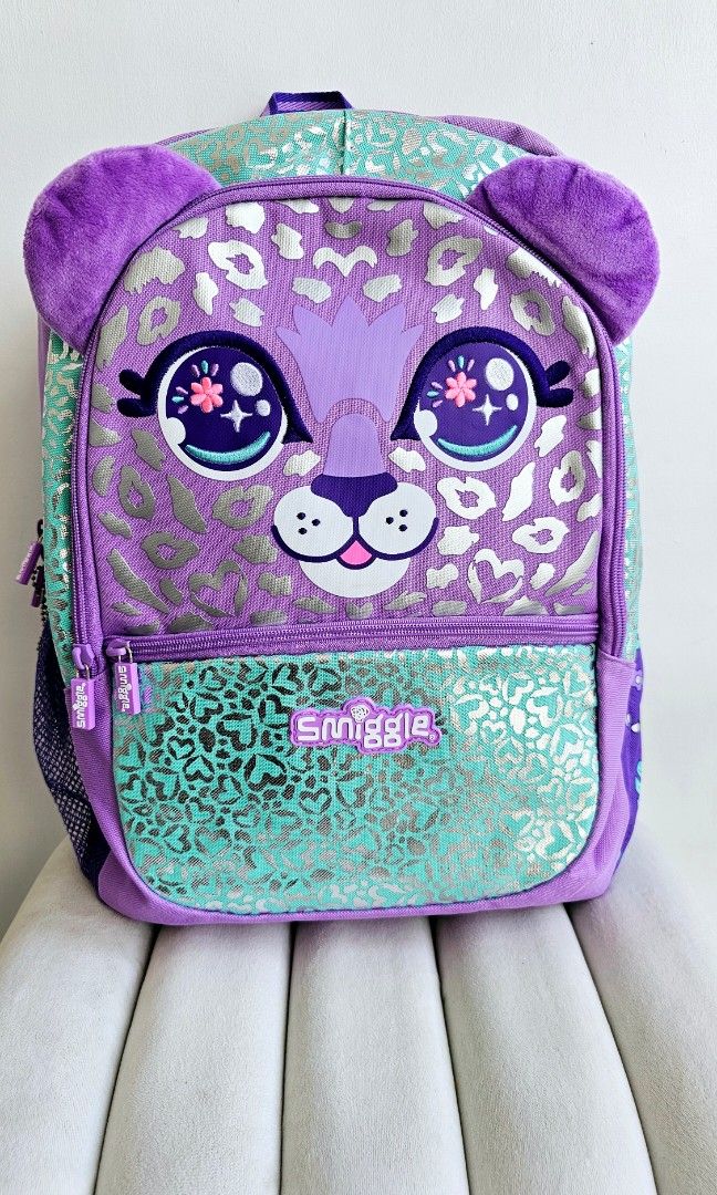 SMIGGLE Purple Leopard Backpack Luxury Bags Wallets on Carousell
