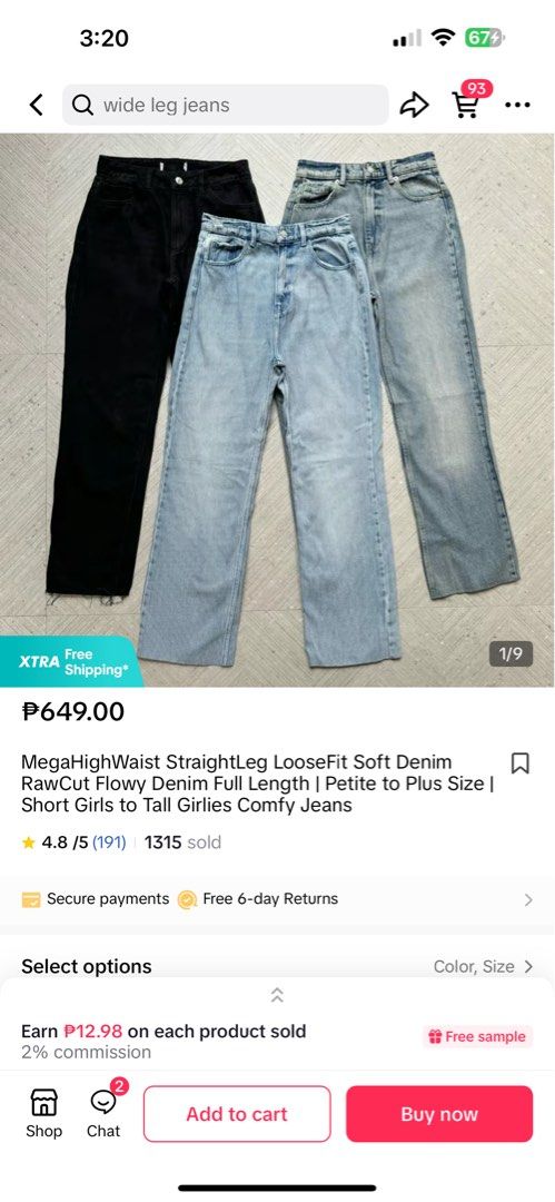Straight Leg Loosefit Jeans (Category: Jeans) located in Cavite. Submitted by bey.stuffs (Listing ID 1319036640, Image 2). Description: 26 waist. Selling for low price. Bought it on Tiktok Shop Photo not mine. CTTO. RFS: Hindi kasya saken :( .