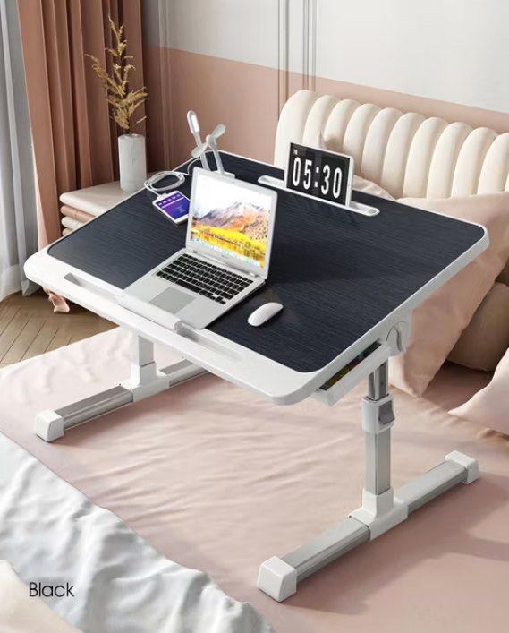 Table for study/work (Category: Tables & Sets) located in Singapore. Submitted by lofihoook (Listing ID 1319108544, Image 1). Description: •usb pod •top sale •dlvry within 1 week •height adjustable • colours= black,white&wooden.
