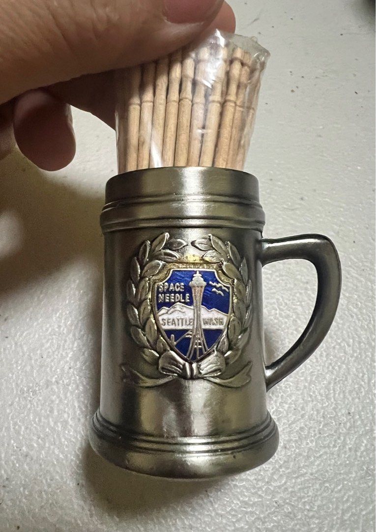 Vintage pewter beer stein toothpick holder (silver) (Category: Other Kitchenware & Tableware) located in Manila. Submitted by yourtoothfairy (Listing ID 1319130096, Image 3). Description: vintage. never used. toothpicks included . with box , (box have some wear on edges due to storage ).