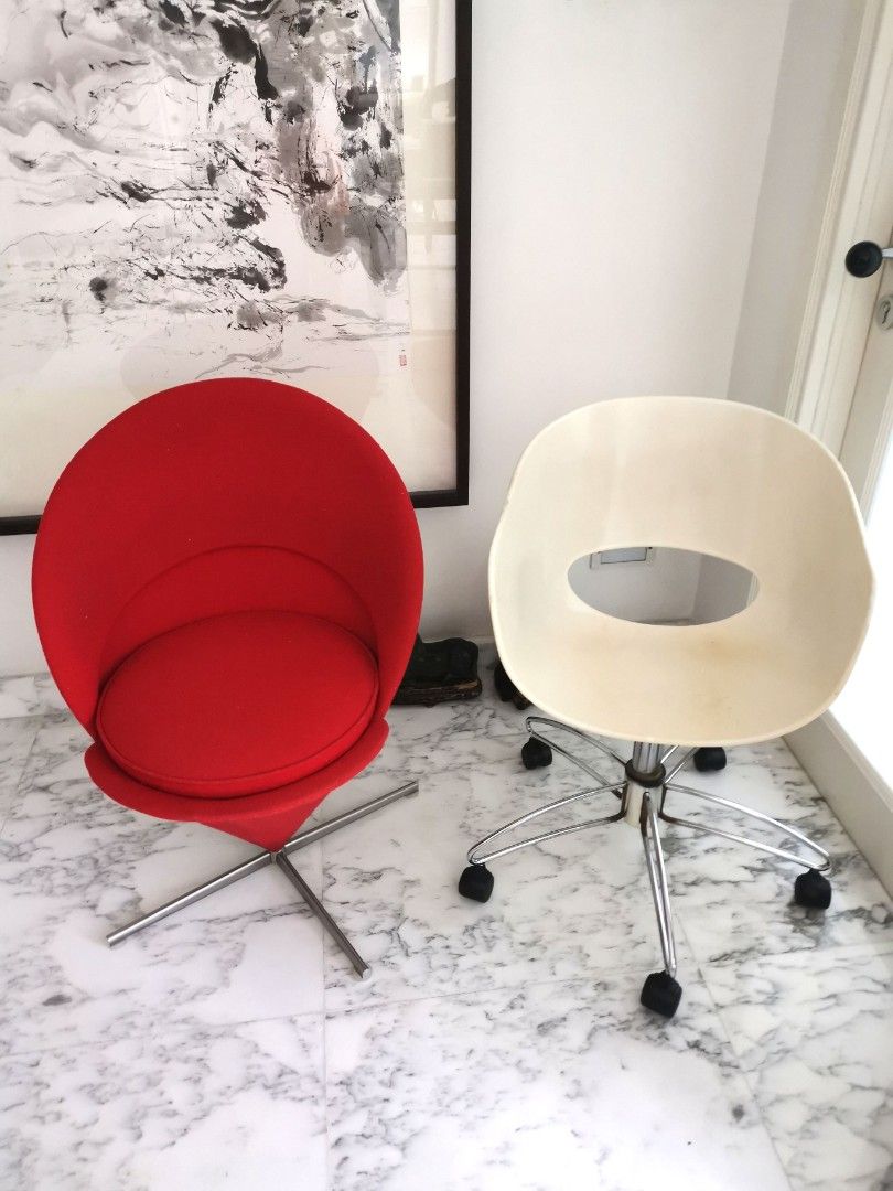 Vitra red cone chair Furniture Home Living Furniture Chairs on Carousell