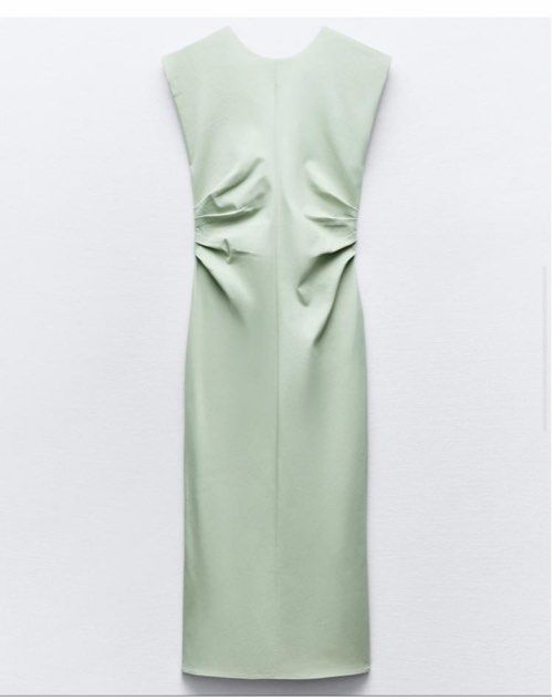 pastel dress zara ZARA WOMAN PASTEL PINK TEXTURED MIDI DRESS TWEED SIZE XS 2924/461 NWT SS23