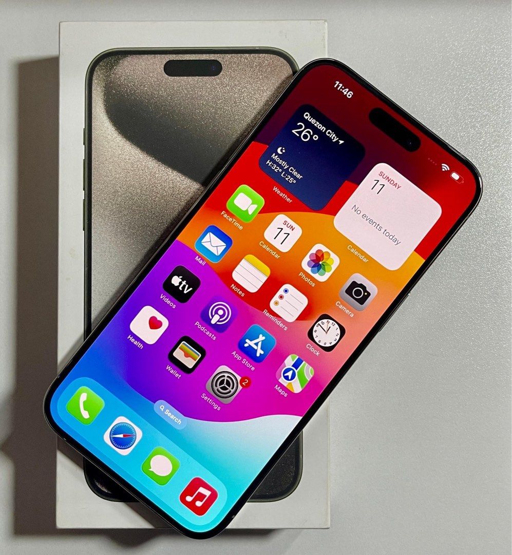 ‼️ Iphone 15 Pro Max 256 GB ‼️ (Category: iPhone 15 Series) located in Manila. Submitted by ecor1998 (Listing ID 1323253805, Image 2). Description: Selling price: 58,000 Natural Titanium Under warranty until December 2024 No issues No dents Inclusions: Original box/manuals Original receipt (bought at Power Mac Greenbelt) Phone cases Cable Type C New Ugreen Type C earphones.