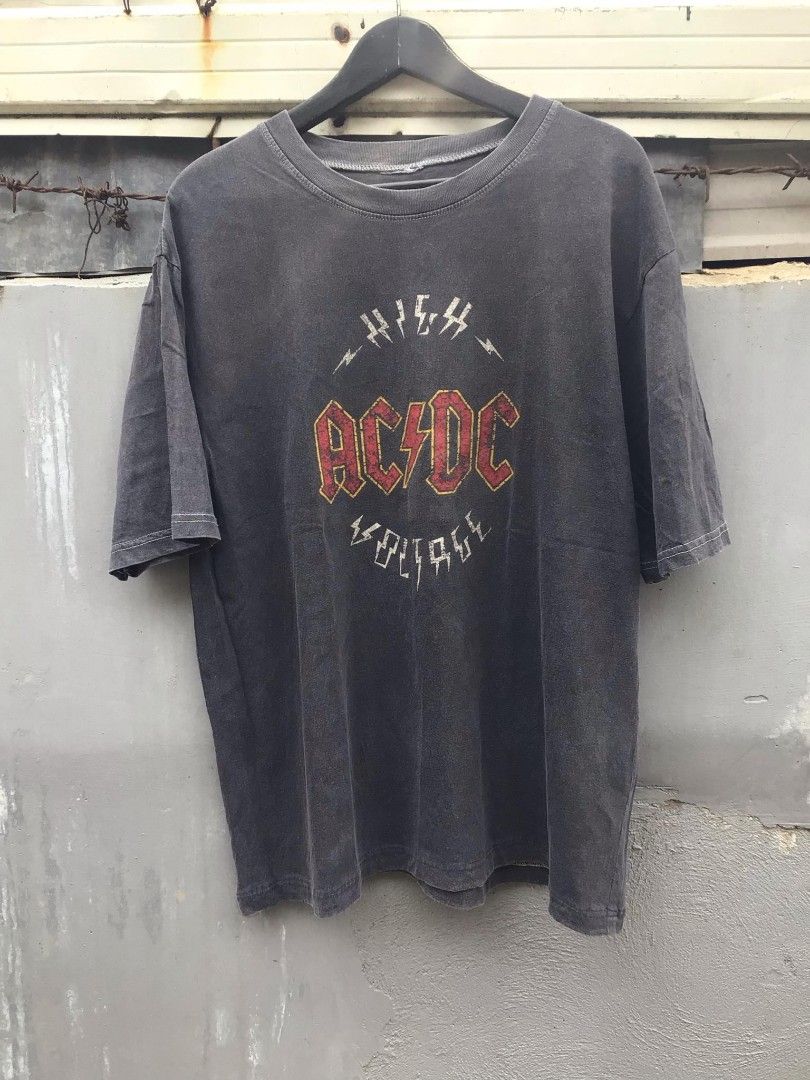 ACDC High Voltage Acid Washed, Men's Fashion, Tops & Sets, Tshirts ...