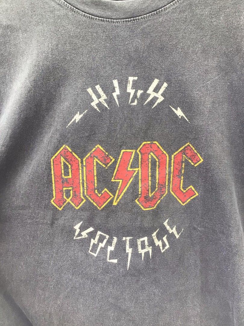 ACDC High Voltage Acid Washed, Men's Fashion, Tops & Sets, Tshirts ...