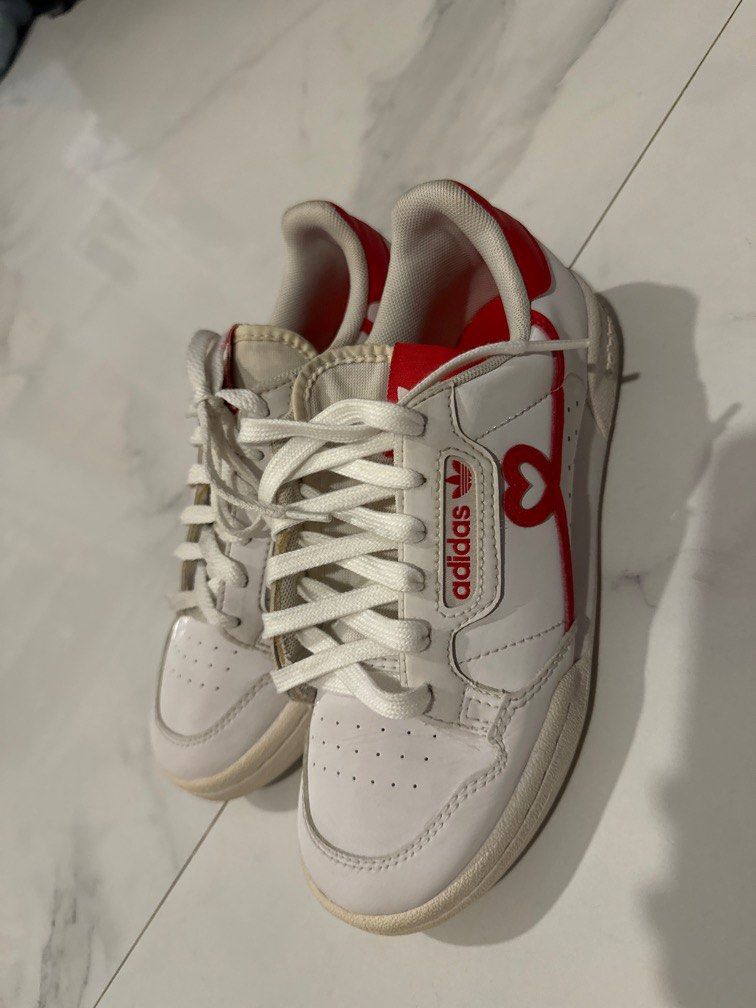 ADIDAS Kids CONTINENTAL 80s LOVE WHITE RED ORIGINAL Fesyen Wanita Sepatu di Carousell