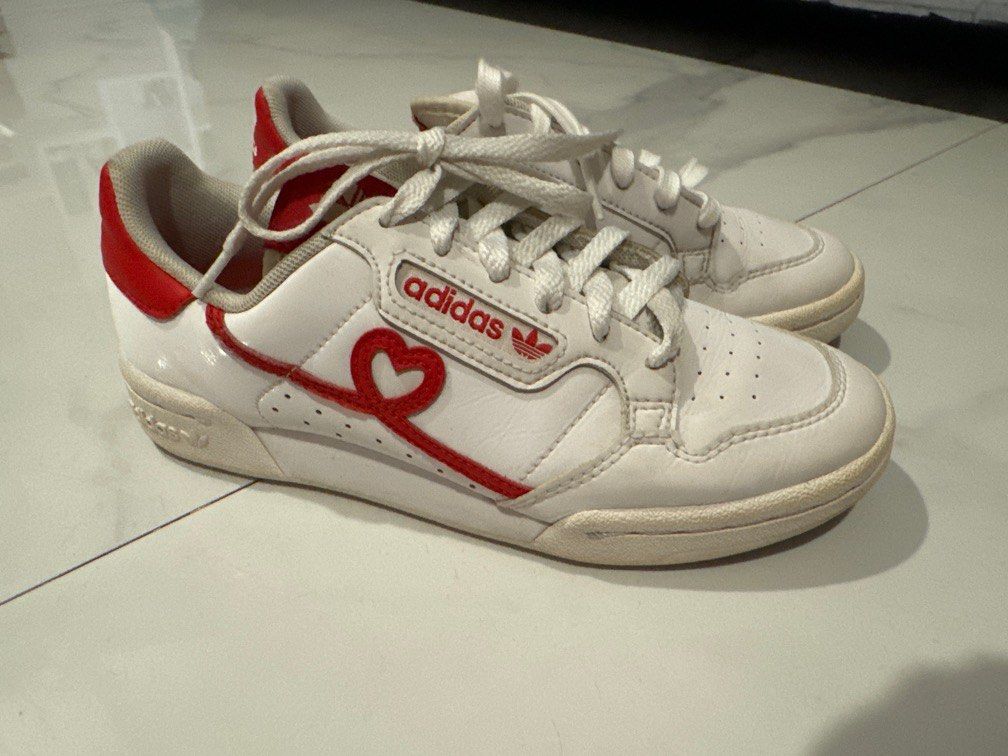 ADIDAS Kids CONTINENTAL 80s LOVE WHITE RED ORIGINAL Fesyen Wanita Sepatu di Carousell