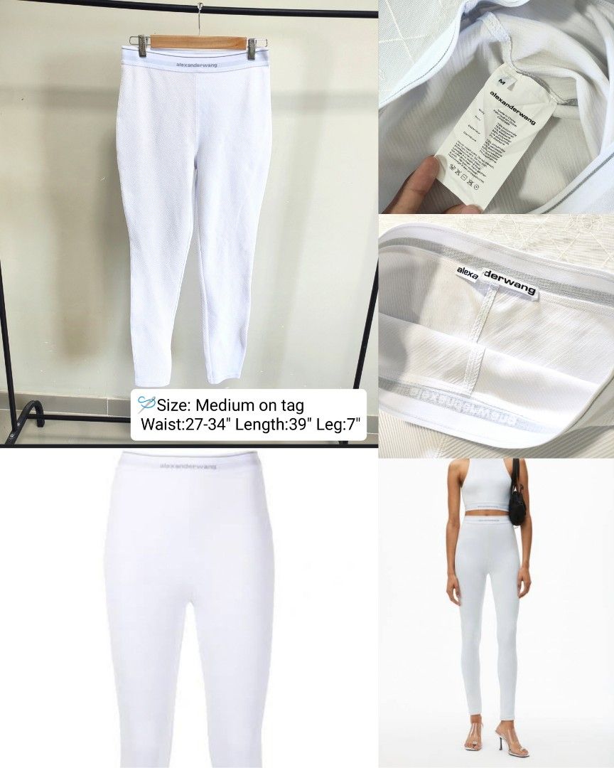 ALEXANDER WANG REFLECTIVE LOGO LEGGINGS Luxury Apparel on Carousell