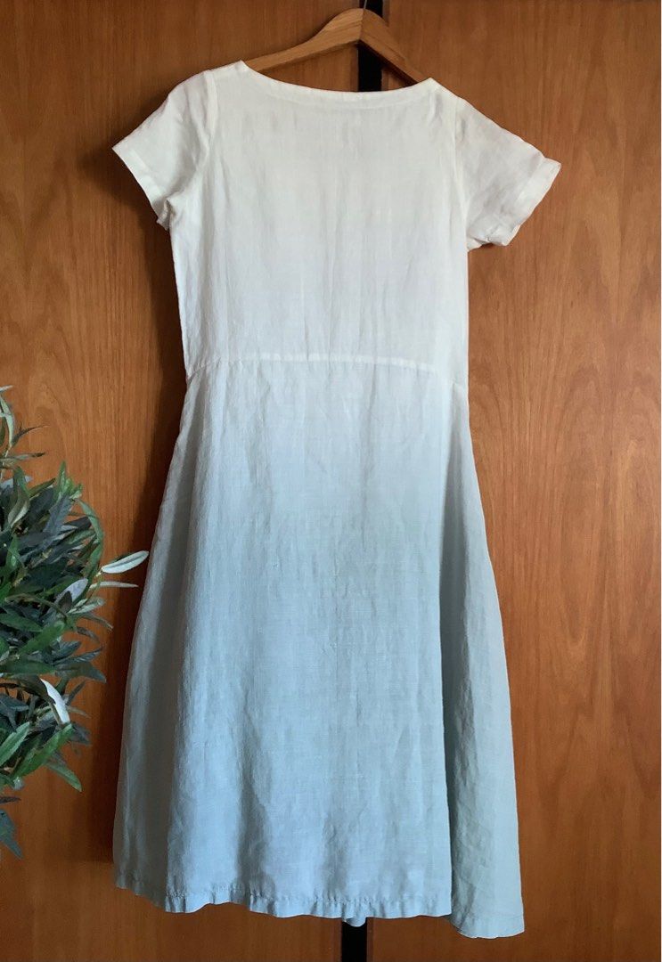 girl linen dress Women’s Linen Ruffle Mini Dress XS