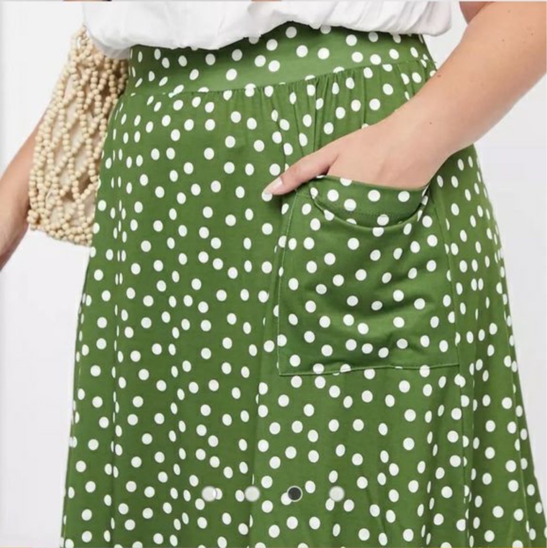 Asos polka dot midi skirt clearance