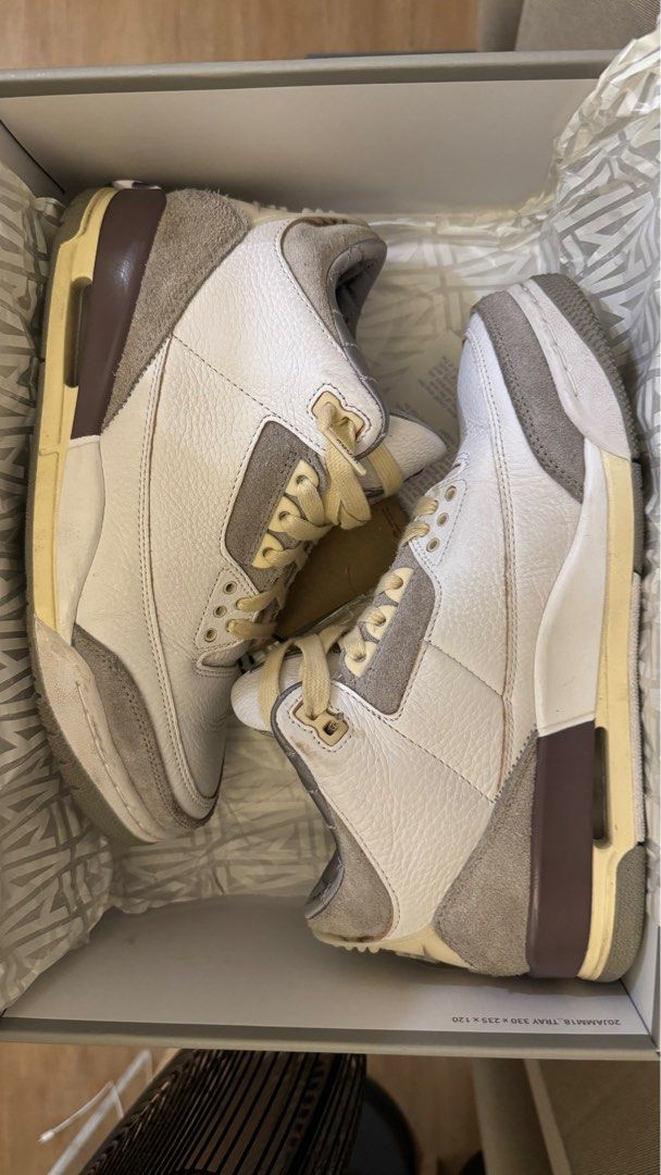 AUTHENTIC Air Jordan 3 A Ma Maniere (Category: Sneakers) located in Manila. Submitted by blbtng (Listing ID 1323203269, Image 1). Description: 100% Authentic with Receipt, Extra Laces, and Box Lightly used, 8.5/10 Condition US 7.5 Mens, 9 Womens .