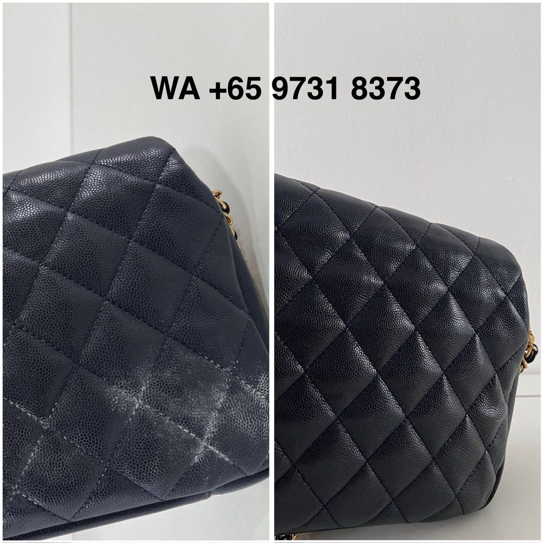 Bag spa, bag restoration, bag repair, bag cleaning, bag recolouring (Category: Bags & Wallets) located in Singapore. Submitted by witchysixty6 (Listing ID 1323234108, Image 3). Description: As a home based business, I do all the services like cleaning leather and fabric, polishing, touch up, recolouring, hardware replating, leather restoration, etc. DM or WA 97318373 photos of your bag to get a quote..