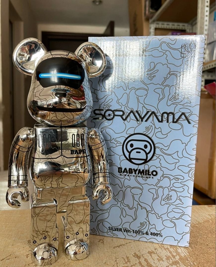 BE@RBRICK x 空山基/HajimeSorayama 400%x BAPE BABY MILO 鍍銀 BE@RBRICK x 空山基/HajimeSorayama 400%x BAPE BABY MILO 鍍銀
