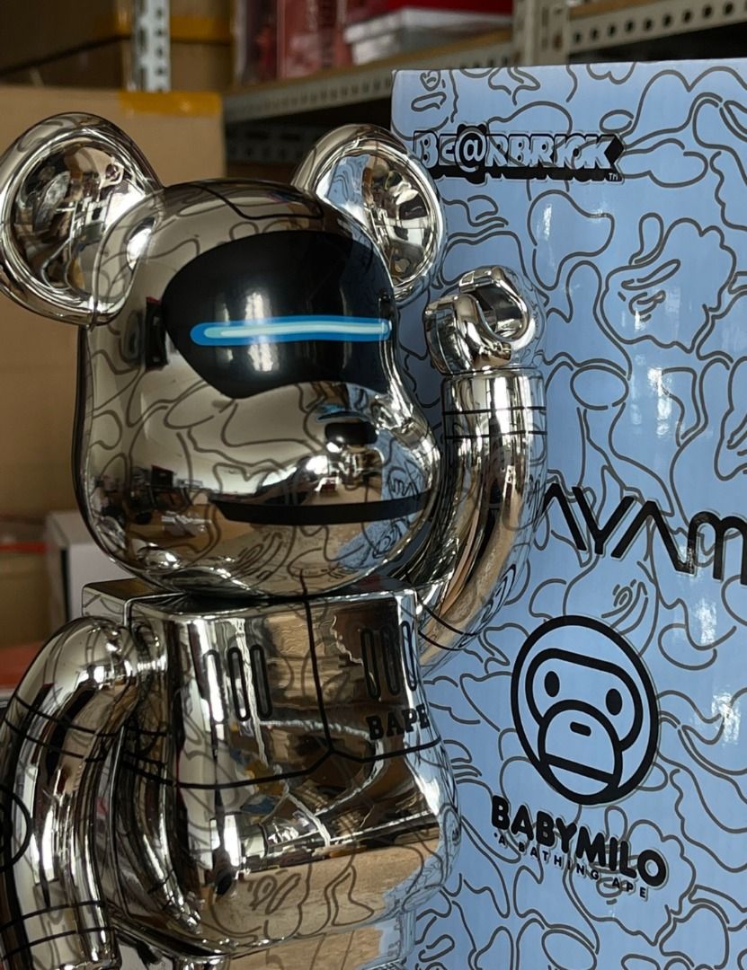 BE@RBRICK x 空山基/HajimeSorayama 400%x BAPE BABY MILO 鍍銀 BE@RBRICK x 空山基/HajimeSorayama 400%x BAPE BABY MILO 鍍銀