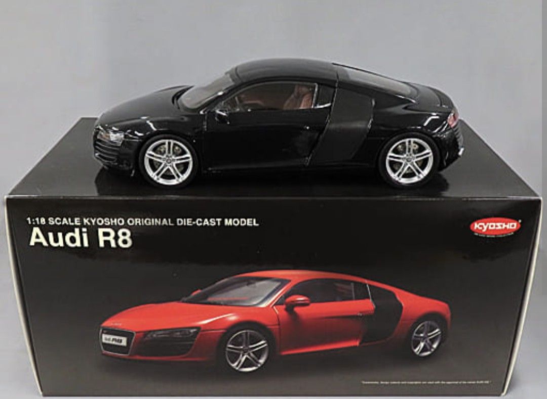 BNIB 1/18 Kyosho Audi R8 Black first edition launch RARE 09213BK