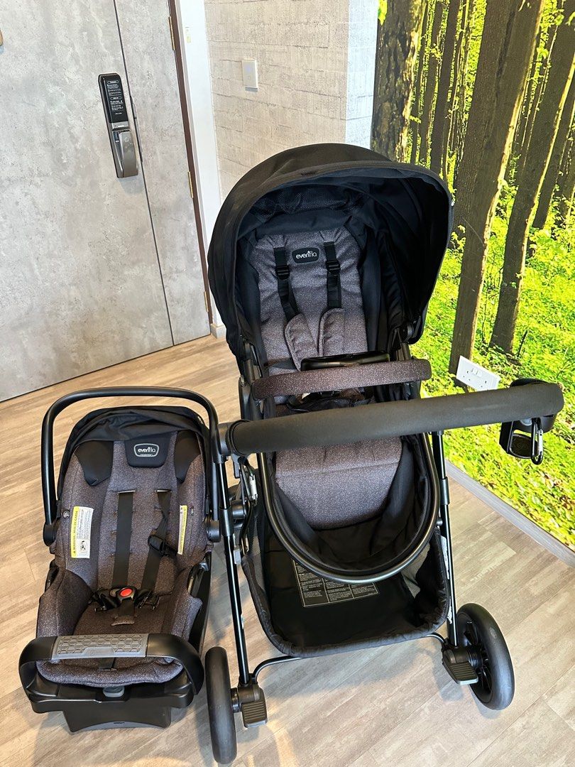 Evenflo Pivot Travel System Casual Grey Stroller Car Seat