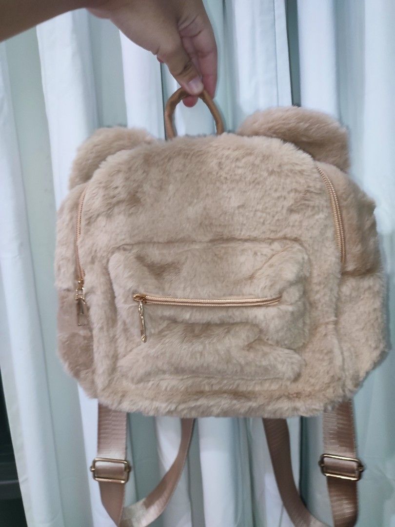 Small fluffy backpack hot sale