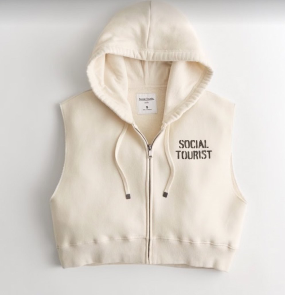 Hollister social tourist sleeveless hoodie, Women's Fashion, Tops