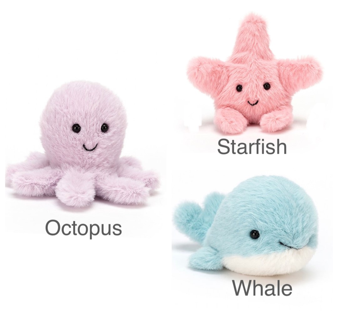 BNWT Jellycat Fluffy Whale Octopus Starfish 11cm Hobbies Toys Toys Games on Carousell