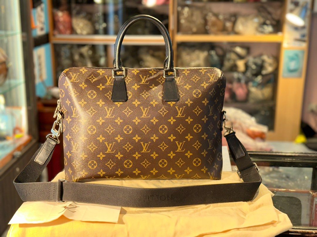 Louis Vuitton Toile Monogram Macassar Porte Documents Jour PDJ Messenger Tote M40868 with LV receipt Luxury Bags Wallets on Carousell