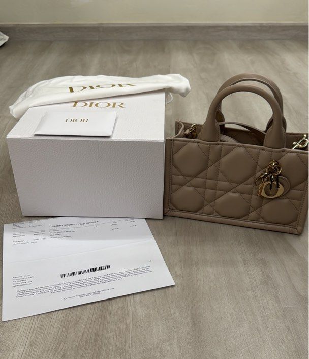 Mini Dior Book Tote Powder Beige, Luxury, Bags Wallets on Carousell