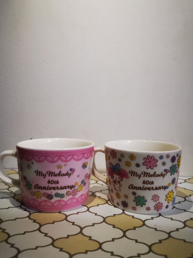 My Melody 40th Anniversary mugs (Category: Coffee & Tea Tableware) located in Marilao. Submitted by kshmixnmatch (Listing ID 1323192071, Image 2). Description: Rare Finds! Collectibles! Sanrio My Melody 40th Anniversary Mugs SET of 2.