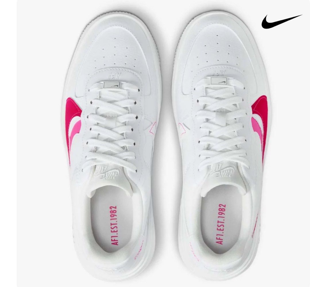 Nike air force 1 white with pink tick store