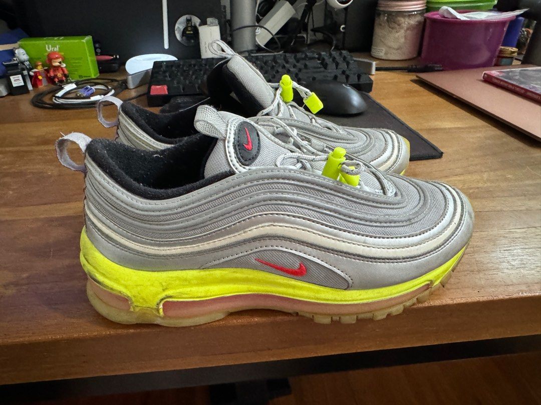 Nike Air Max 97 RFT Laceless GS Silver Volt BQ8437 002