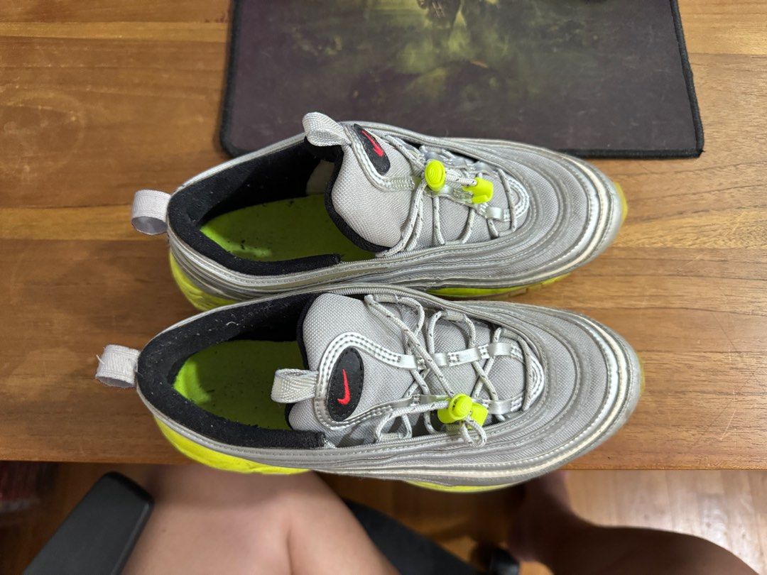 Nike Air Max 97 RFT Laceless GS Silver Volt BQ8437 002 Women s Fashion Footwear Sneakers on Carousell