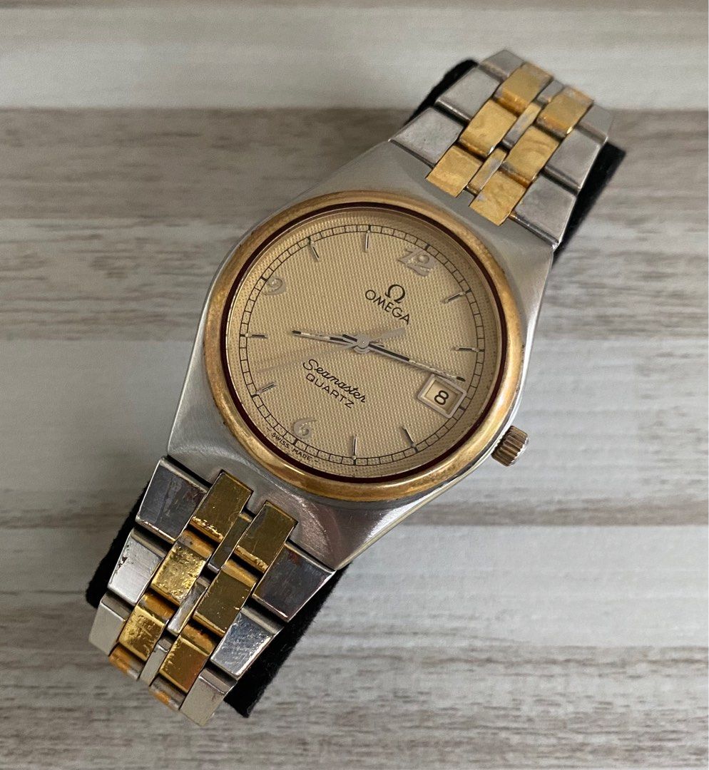 Omega Seamaster Quartz (cal. 1342) (Category: Luxury Watches) located in Olongapo. Submitted by timeisgoldyoyongpinoy (Listing ID 1323255989, Image 1). Description: FOR SALE!🙂 Vintage! Omega Seamaster Quartz •Caliber 1342 •All parts are ORIGINAL •Case size: 34mm •Lug to lug: 40.5mm •Lug size: 22mm •Fit up to 8.5” inches wrist •Please press the crown to set the minute hand •Working well Price: ₱65,000 Cash on Delivery #qualitywatch NOTE: -with Fr
