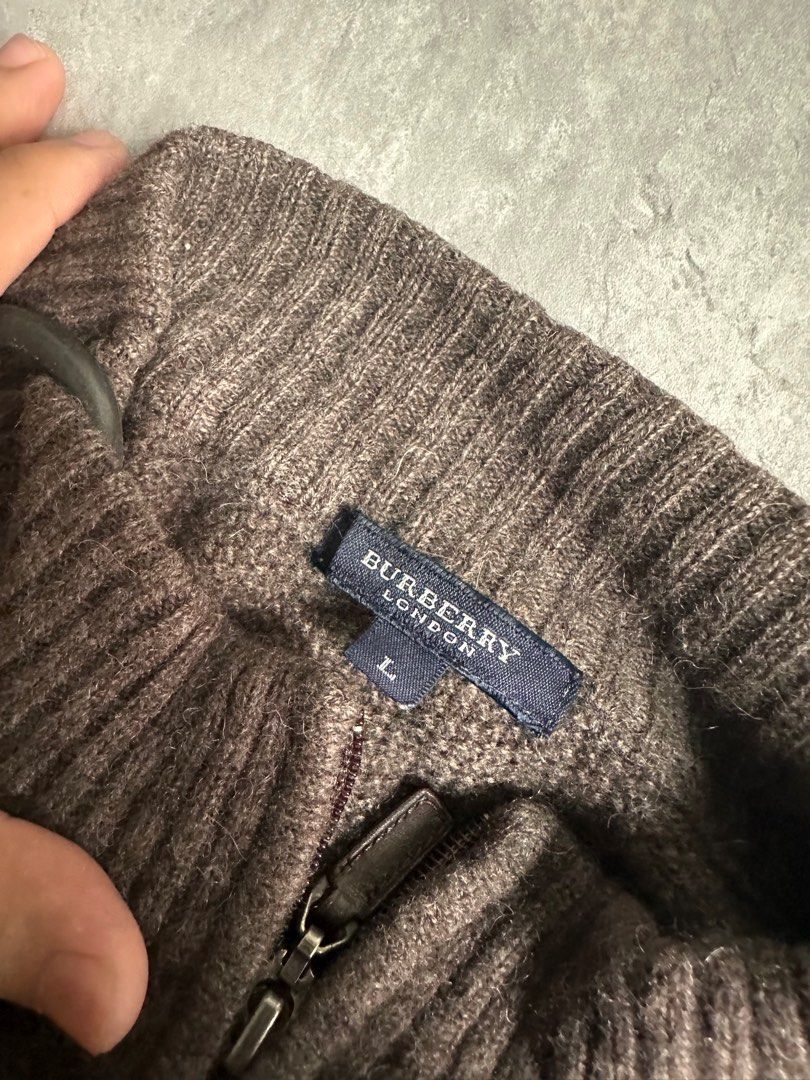 Original Burberry Half Zip Knit Men s Fashion Activewear on Carousell