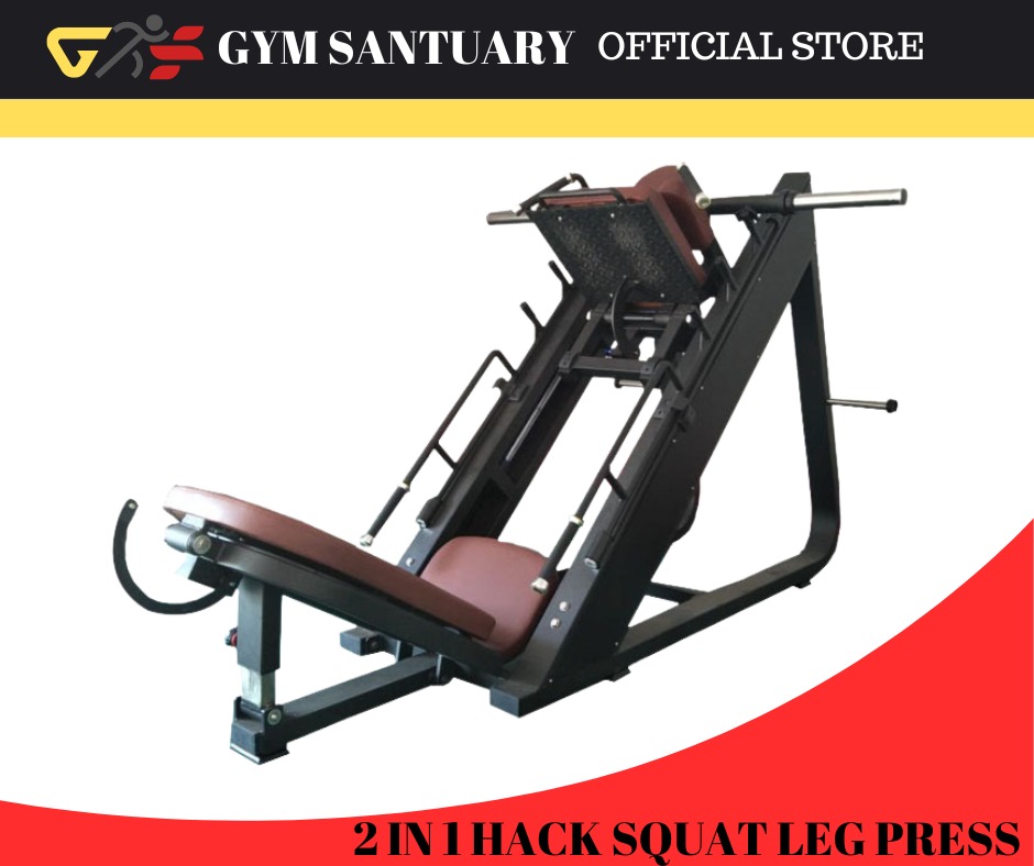 PLATE LOADED 2 IN 1 HACK SQUAT LEG PRESS, Sports Equipment, Exercise ...