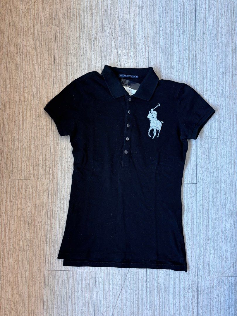 Ralph Lauren The Skinny Polo S ブラック Ralph Lauren Polo Tee, Women's Fashion, Tops, Shirts on Carousell